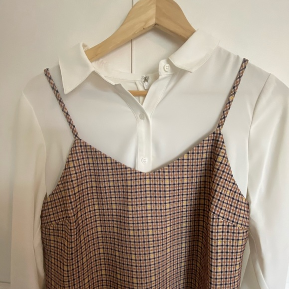 two in one plaid dress - Picture 3 of 4